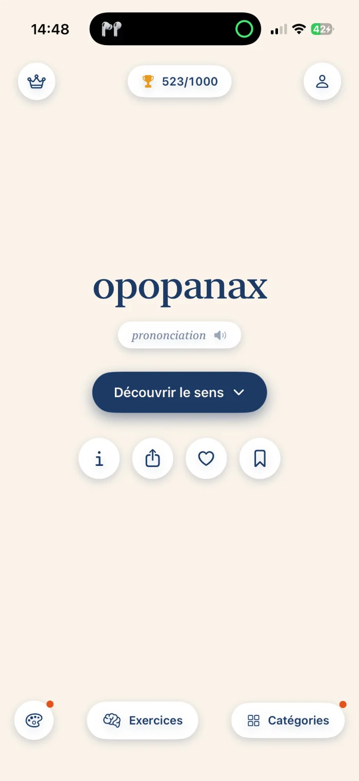 Le flux quotidien : un mot, définition cachée